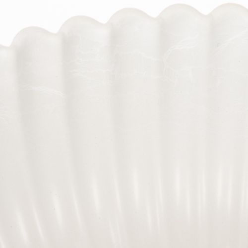 Large Ribbed Decorative Bowl in Light Grey – 25cm | Floristik24.co.uk