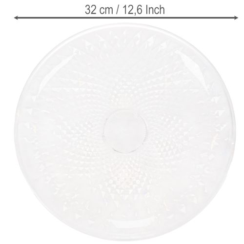 Transparent Round Decorative Bowl with Foot – 32cm | Floristik24.co.uk