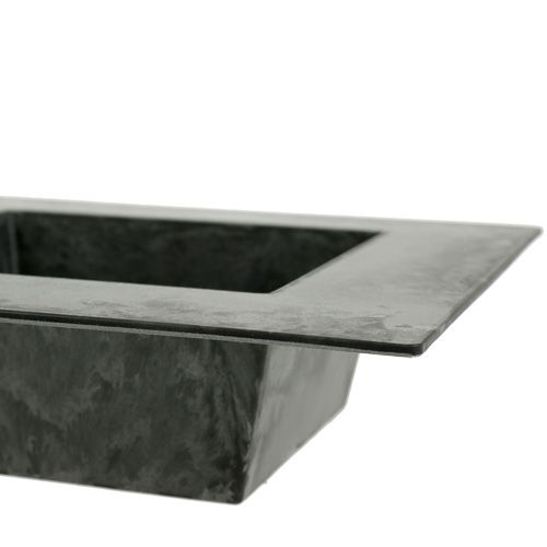 Floristik24 Plastic bowl 12x12x5cm square anthracite, 1pc