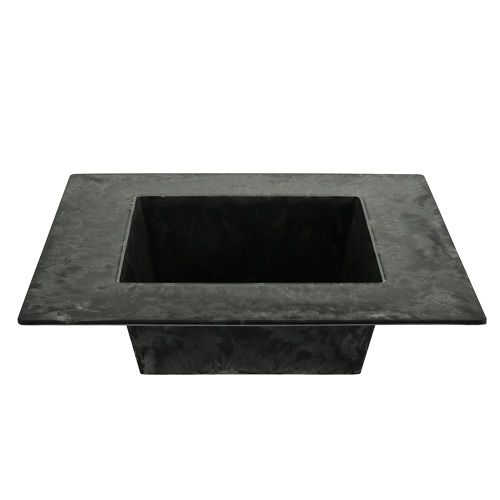 Floristik24 Plastic bowl 12x12x5cm square anthracite, 1pc