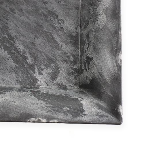 Floristik24 Square plastic plate anthracite 31cm x 31cm