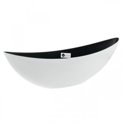 Floristik24 Deco bowl oval white, black plant bowl plant ship 55cm