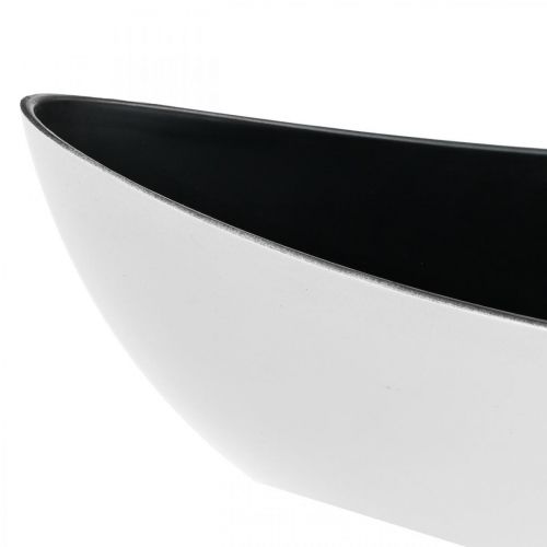 Floristik24 Deco bowl oval white, black plant bowl plant ship 55cm