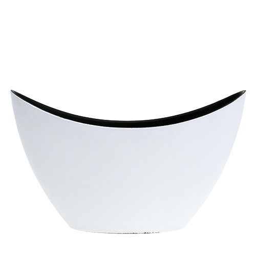 Floristik24 Decorative plastic bowl white 20cm x 9cm H12cm
