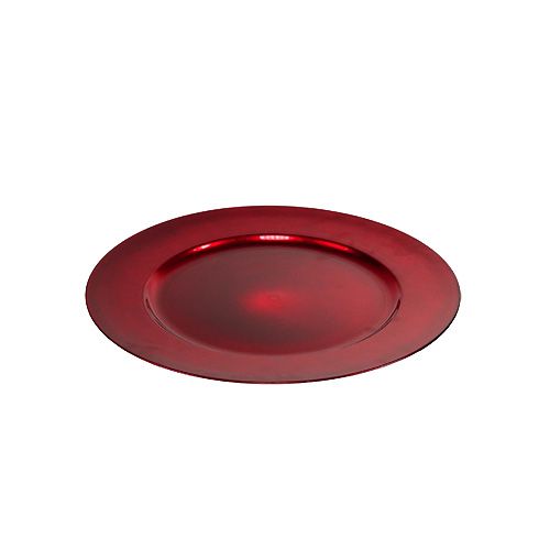 Product Plastic plate Ø25cm red with glazed effect