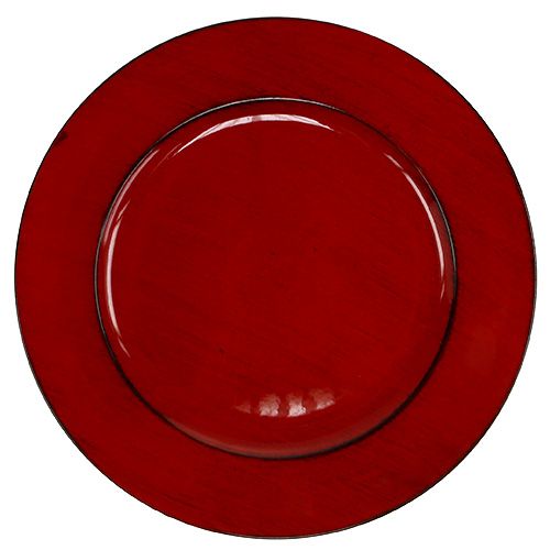 Floristik24 Plastic plate Ø33cm red-black