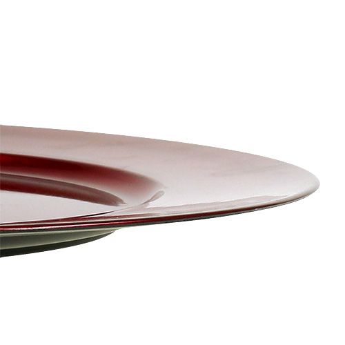Product Decorative plates red plastic plates Ø33cm with glaze effect 6pcs