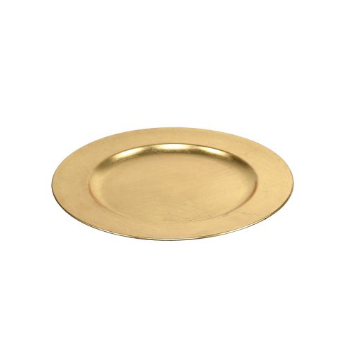 Product Plastic plate 25cm gold with gold leaf effect