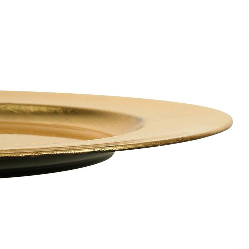 Product Plastic plate 25cm gold with gold leaf effect