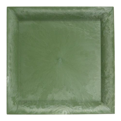 Floristik24 Plastic plate green square 19,5cm x 19,5cm