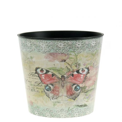 Floristik24 Decorative pot vintage butterfly Ø10.5cm