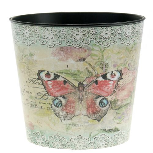 Floristik24 Decorative pot vintage butterfly Ø17cm