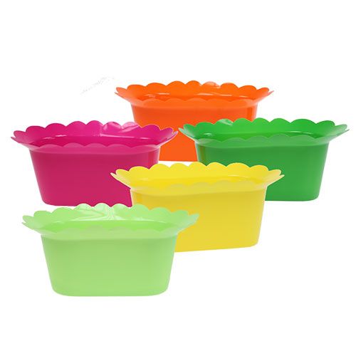 Floristik24 Plastic pot oval colored assort. 22x12cm 10pcs