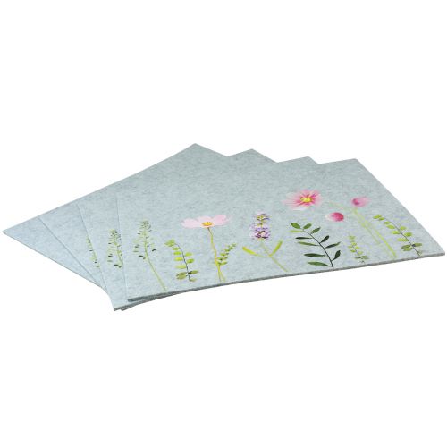 Floristik24 Placemat table mat felt flowers 45x4.5x35cm 4pcs