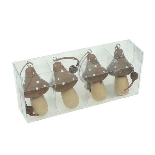 Floristik24 Toadstool for hanging Brown 6cm 4pcs