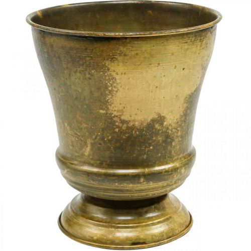 Product Vintage planter metal cup vase brass Ø17cm H19cm