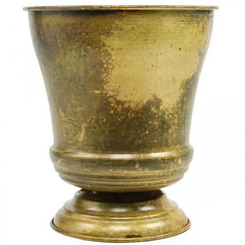 Vintage planter metal goblet vase brass Ø17cm H19cm | Floristik24.co.uk