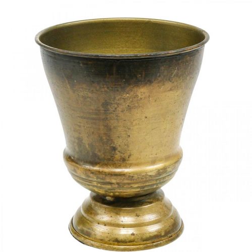 Floristik24 Vintage planter metal goblet vase brass Ø14cm H17cm