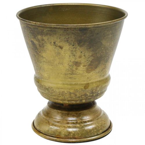 Product Vintage planter metal cup vase brass Ø11.5cm H13.5cm