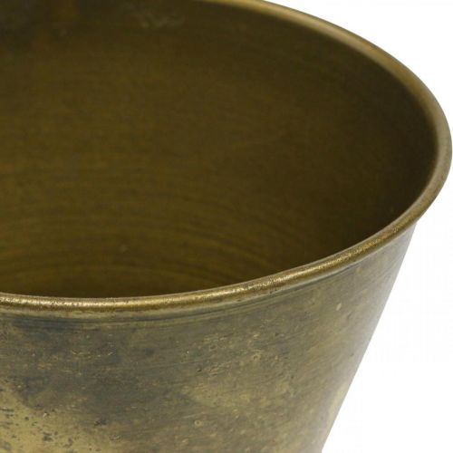 Floristik24 Vintage planter metal cup vase brass Ø11.5cm H13.5cm