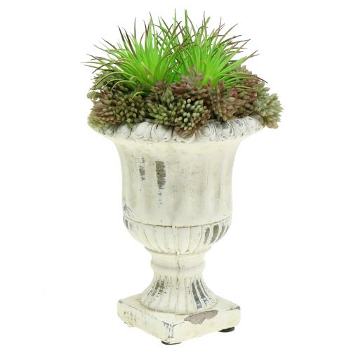 Floristik24 Cup Antique Stone Casting Cream Ø9cm H12cm 2pcs