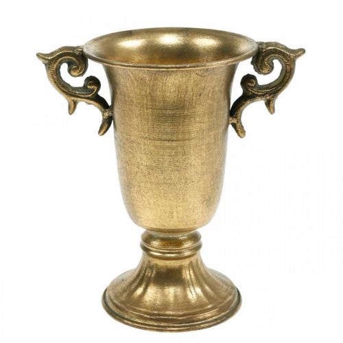 Floristik24 Decorative cup with handles golden Ø11cm H17.8cm antique look