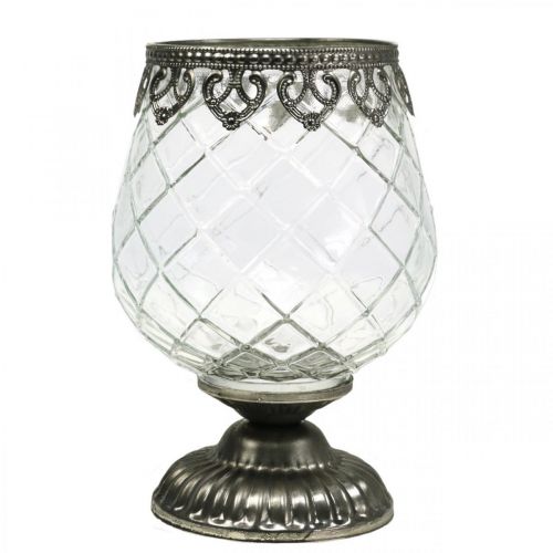 Floristik24 Lantern glass cup antique Ø13cm H18.5cm