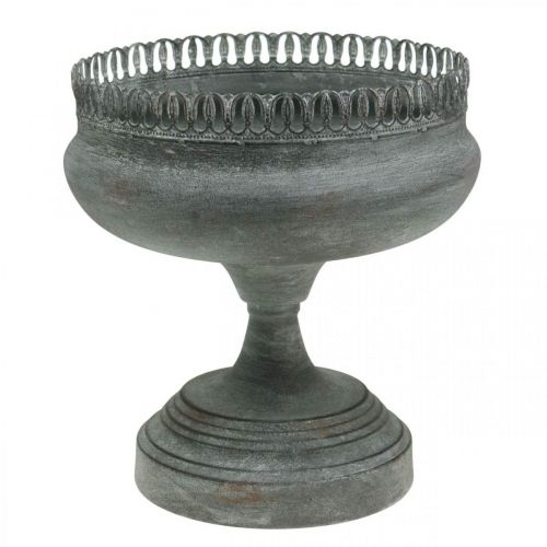 Planting cup goblet antique look gray Ø21cm H21cm Planting cup goblet antique look gray Ø21cm H21cm