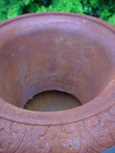 Floristik24 Cast iron trophy rust red H55cm Ø40cm