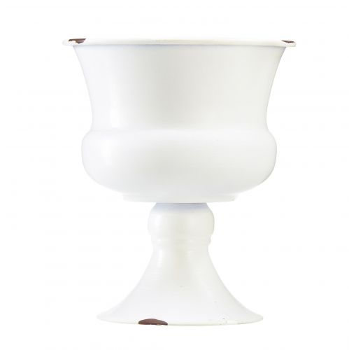 Product Cup for planting white metal shabby chic Ø13.5cm H19cm