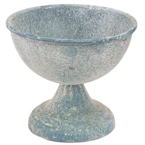 Product Cup Bowl Small Metal Blue White Antique Ø12cm H10.5cm 2pcs