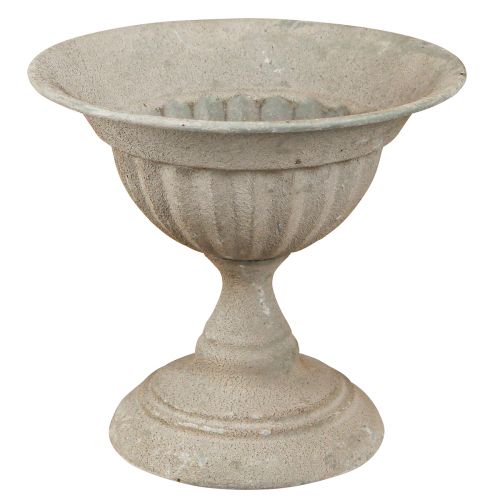 Product Cup bowl with base metal vintage grey Ø16cm H14.5cm