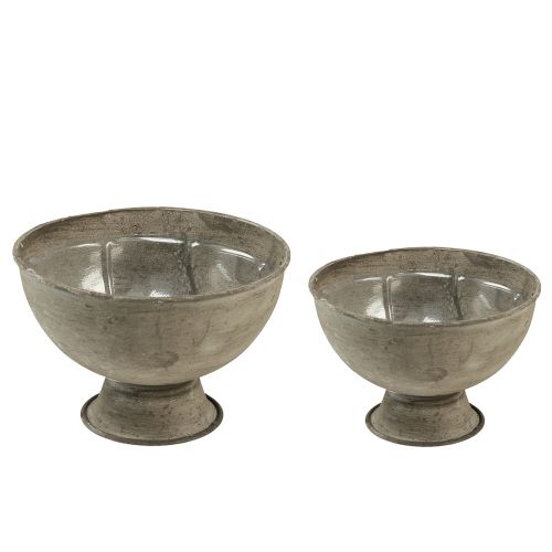 Floristik24 Cup bowl decorative trophy metal gray Ø12.5/15cm set of 2