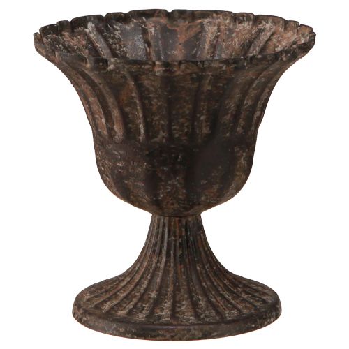 Floristik24 Cup vase decorative cup metal brown antique Ø14cm H12cm