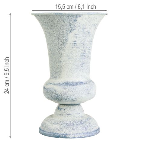 Product Goblet Vase Chalice Design Antique White Blue Ø16.5cm H24cm