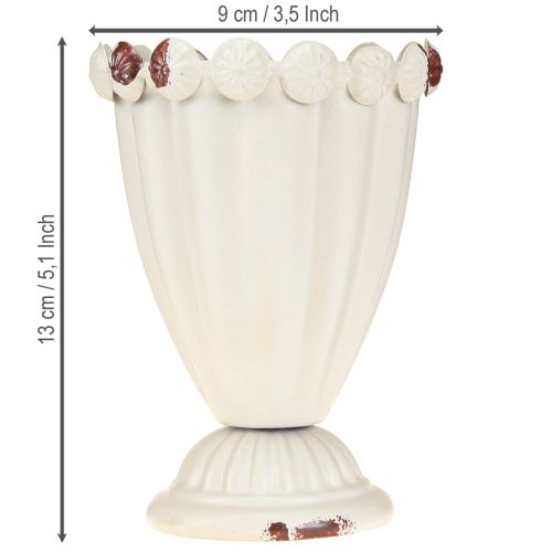 Product Cup vase metal decoration cup cream brown Ø9cm H13cm
