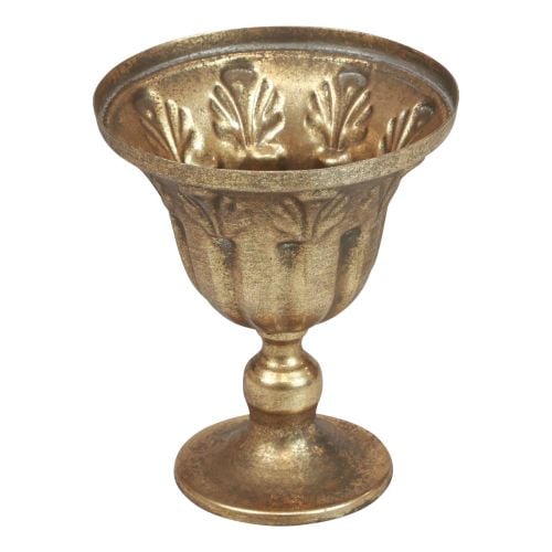 Cup vase decoration cup metal goblet gold antique Ø13cm H15.5cm