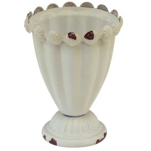 Product Cup vase metal decoration cup cream brown Ø9cm H13cm