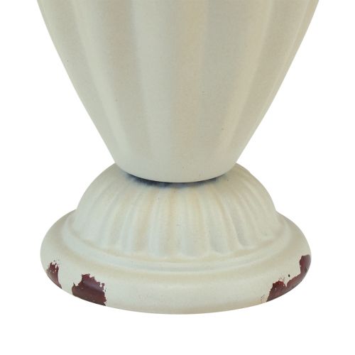 Product Cup vase metal decoration cup cream brown Ø9cm H13cm
