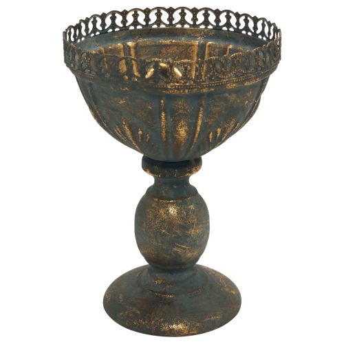 Cup vase metal decorative cup gold grey antique Ø15.5cm H22cm