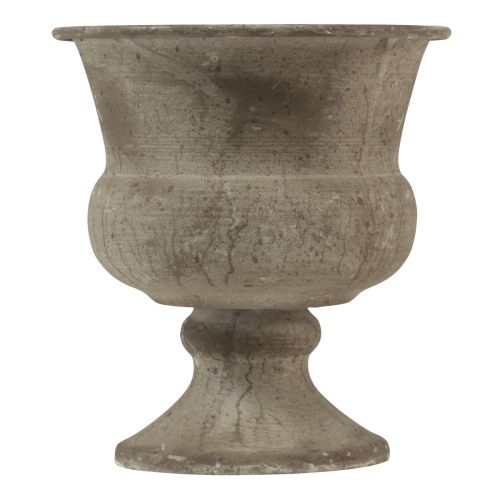 Floristik24 Cup vase metal decorative bowl grey antique Ø13.5cm H15cm