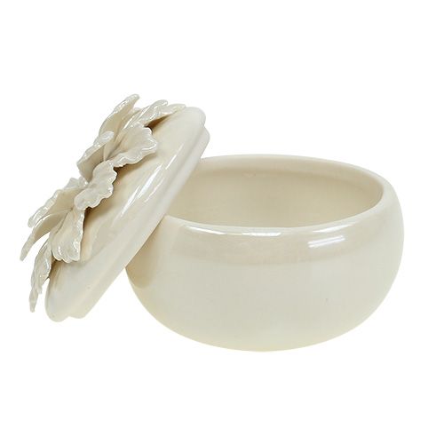 Floristik24 Porcelain box cream Ø7,5cm H6cm