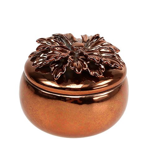 Floristik24 Porcelain box copper Ø7,5cm H6cm