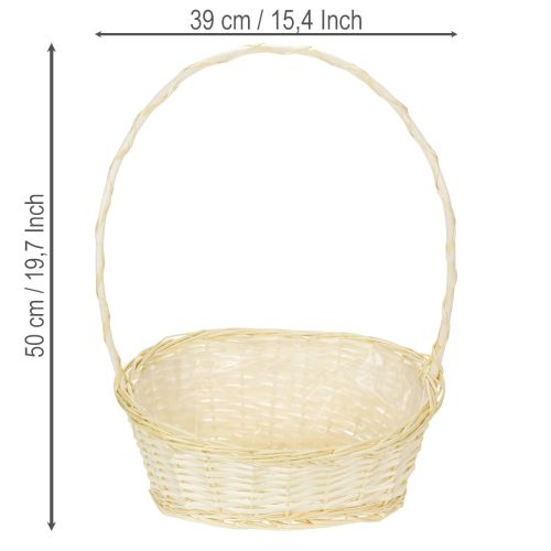 Gift basket approx. 38cm x 27cm, light-colored | Floristik24.co.uk