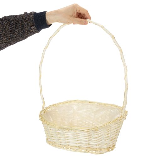 Gift basket approx. 38cm x 27cm, light-colored | Floristik24.co.uk
