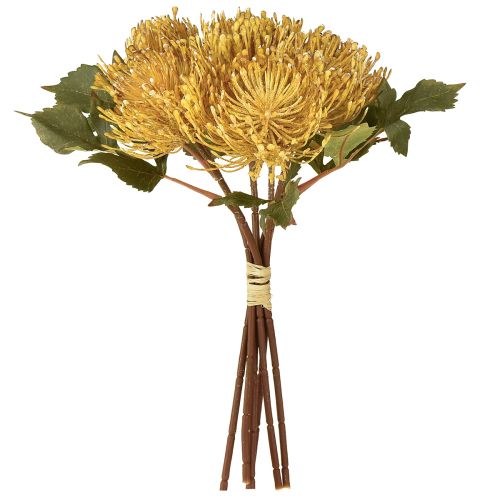 Product Protea artificial Leucospermum pincushion yellow 30cm 6 pcs