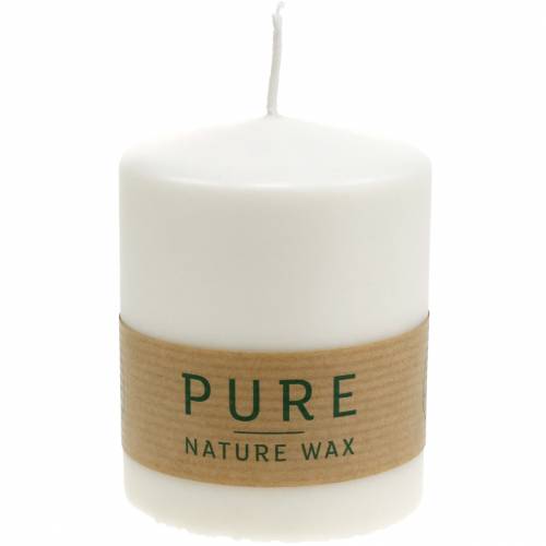 PURE Nature pillar candle, sustainable natural candle made from stearin and rapeseed wax 90/70mm