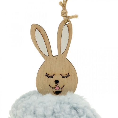 Product Puschelbunny blue deco pendant wood plush approx. 7×7×10cm 6pcs