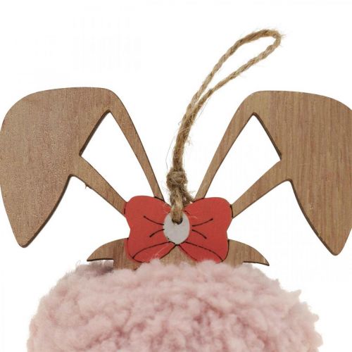 Product Pendant bunny pink wooden deco pendant Ø5cm-10cm 6 pieces