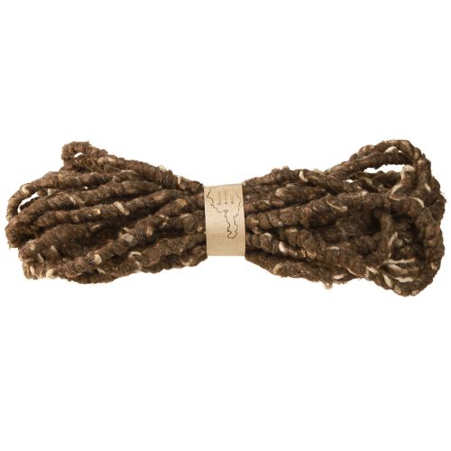 Product RAW Cord Wool Cord with Jute Sheep&#39;s Wool Brown 8mm 10m